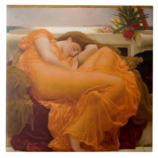 Flaming June (door Frederic Leighton) Tegeltje (Voorkant)