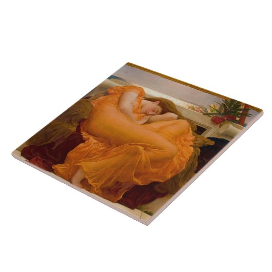 Flaming June (door Frederic Leighton) Tegeltje (Zijkant)