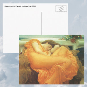 Flaming June door Lord Frederic Leighton Briefkaart