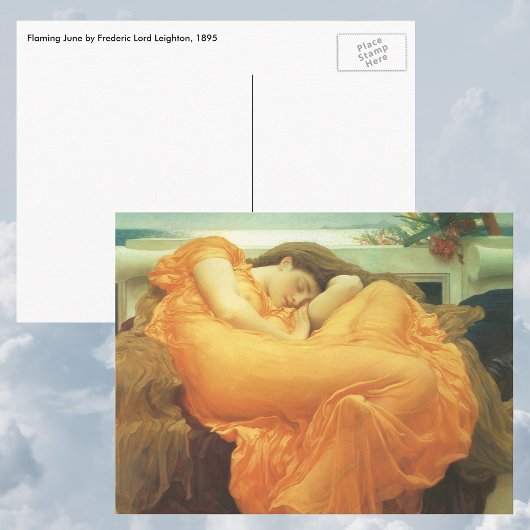Flaming June door Lord Frederic Leighton Briefkaart