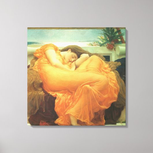 Flaming June door Lord Frederic Leighton Canvas Afdruk (Voorkant)