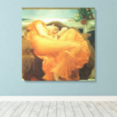 Flaming June door Lord Frederic Leighton Canvas Afdruk (Insitu (Houten vloer))