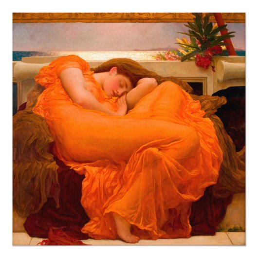 Flaming June door Lord Frederic Leighton Foto Afdruk (Voorkant)