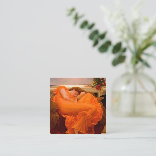 Flaming June door Lord Frederic Leighton Informatiekaartje (Staand voorkant)