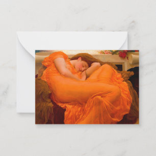 Flaming June door Lord Frederic Leighton Notitiekaartje