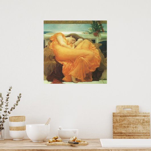 Flaming June door Lord Frederic Leighton Poster (Keuken)