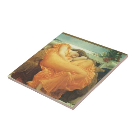 Flaming June door Lord Frederic Leighton Tegeltje (Zijkant)
