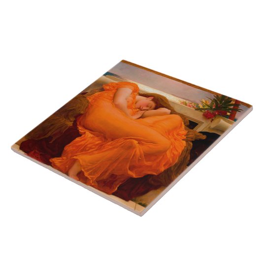 Flaming June door Lord Frederic Leighton Tegeltje (Zijkant)