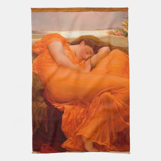 Flaming June door Lord Frederic Leighton Theedoek (Verticaal)