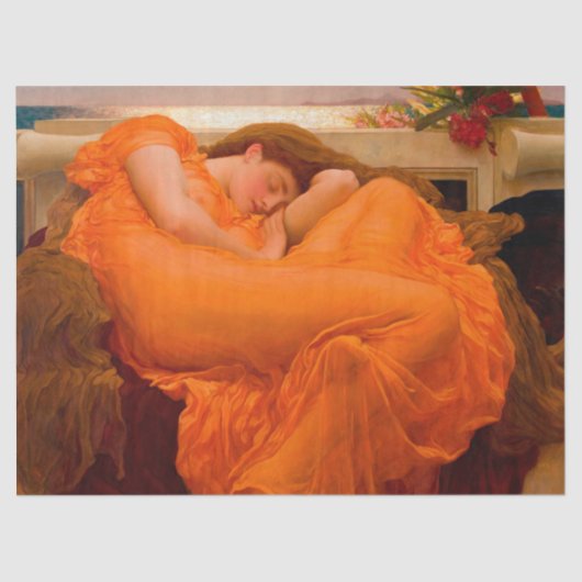 Flaming June door Lord Frederic Leighton Tissuepapier (Voorkant)