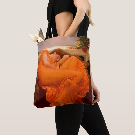 Flaming June door Lord Frederic Leighton Tote Bag (Dichtbij)