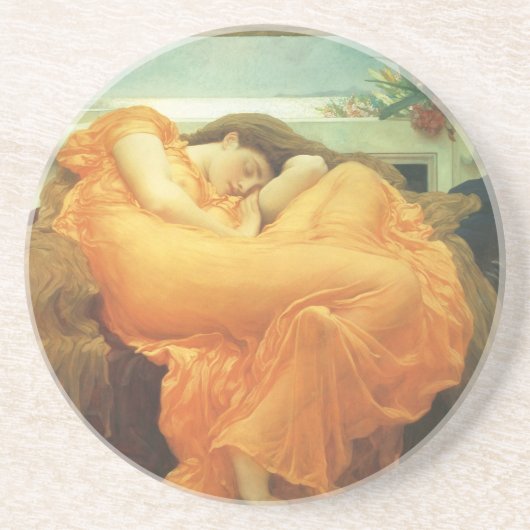 Flaming June door Lord Frederic Leighton Zandsteen Onderzetter (Voorkant)