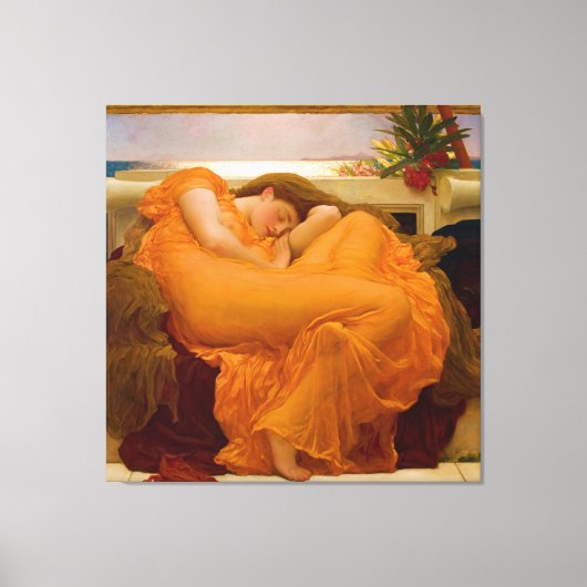 Flaming June door Sir Frederic Leighton Canvas Afdruk (Voorkant)