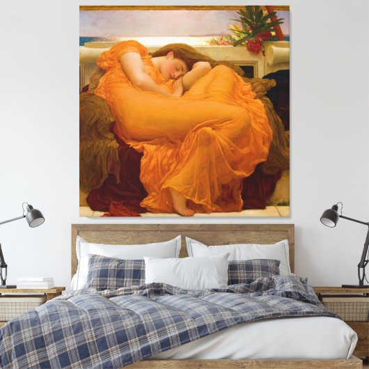 Flaming June door Sir Frederic Leighton Canvas Afdruk (Insitu (Slaapkamer))