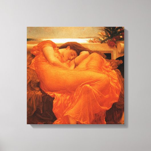 Flaming June Frederic Leighton Fine Art Canvas Afdruk (Voorkant)
