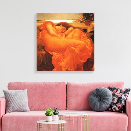 Flaming June Frederic Leighton Fine Art Canvas Afdruk (Insitu (Woonkamer))