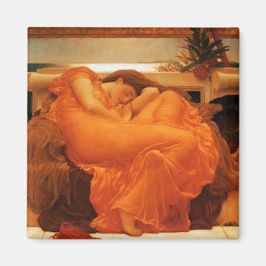 Flaming June Frederic Leighton Fine Art Magneet (Voorkant)