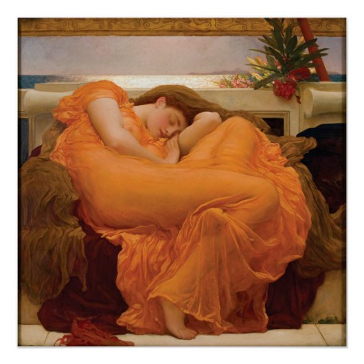 Flaming June Frederic Leighton Glossy Poster (Voorkant)