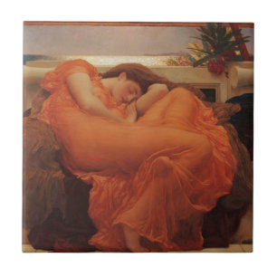 Flaming June Frederic Leighton Kunstprint Tegeltje