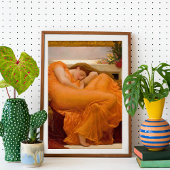 Flaming June van Frederic Leighton Sinaasappel Fin Poster