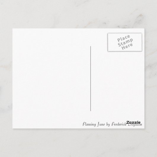 Flaming June van Frederick Leighton Briefkaart (Achterkant)