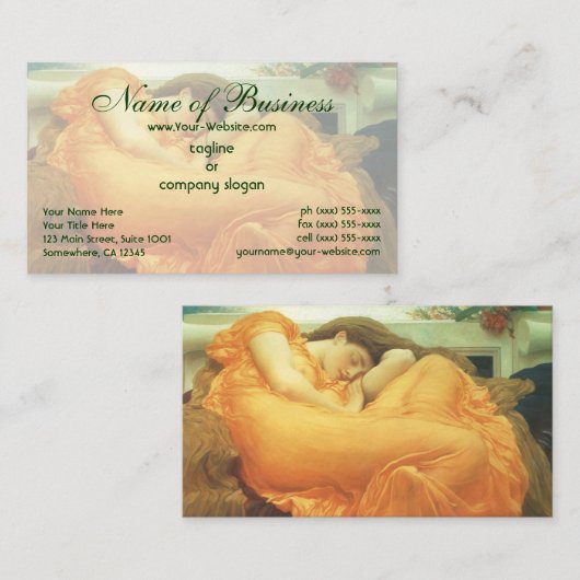 Flaming June van Lord Frederic Leighton Visitekaartje (Voorkant / Achterkant)