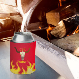 Flaming Koe Skull BBQ Badass Blikjeskoeler