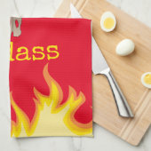 Flaming Koe Skull BBQ Badass Theedoek (Quarter Fold)