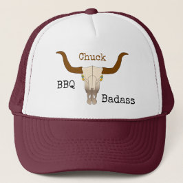 Flaming Koe Skull BBQ Badass Trucker Pet