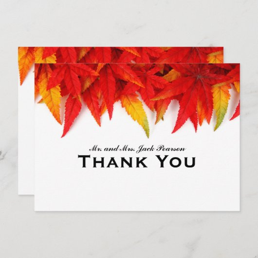 Flaming Leaves Autumn Persoonlijk Bedankt (Voorkant / Achterkant)