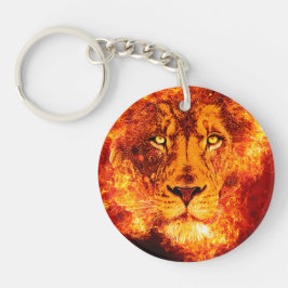 Flaming Lion Burning Sleutelhanger