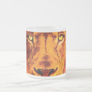 Flaming Lion Face Matglas Koffiemok