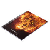 Flaming Lion Face Name Year Notitieboek (Linkerzijde)