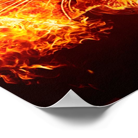 Flaming Lion Face Poster (Hoek)