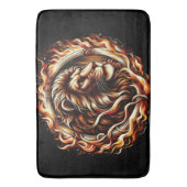Flaming Lion in Ring of Fire Flames Astrologie Badmat (Voorkant Verticaal)