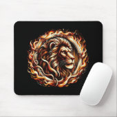 Flaming Lion in Ring of Fire Flames Astrologie Muismat (Met muis)