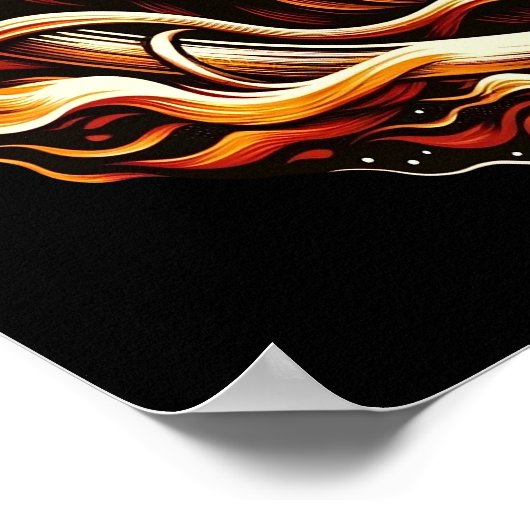 Flaming Lion in Ring of Fire Flames Astrologie Poster (Hoek)