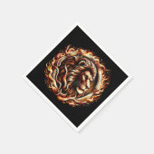 Flaming Lion in Ring of Fire Flames Astrologie Servet (Hoek)