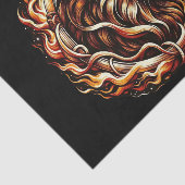 Flaming Lion in Ring of Fire Flames Astrologie Tissuepapier (Detail)