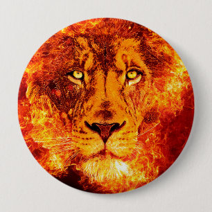 Flaming Lion Large Ronde Button 4,0 Cm