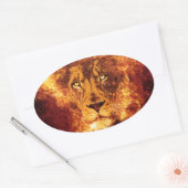 Flaming Lion uit Judah Ovale Sticker (Envelop)