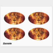 Flaming Lion uit Judah Ovale Sticker (Vel)
