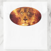 Flaming Lion uit Judah Ovale Sticker (Tas)