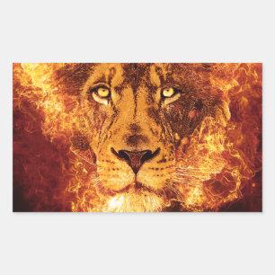 Flaming Lion uit Judah Rechthoekige Sticker