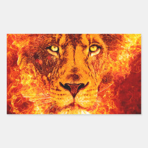 Flaming Lion uit Judah Rechthoekige Sticker