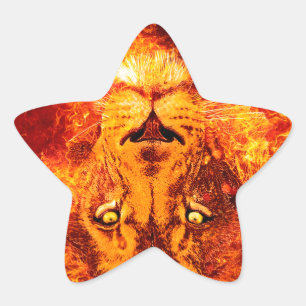 Flaming Lion uit Judah Ster Sticker