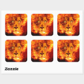 Flaming Lion uit Judah Vierkante Sticker (Vel)
