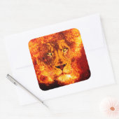 Flaming Lion uit Judah Vierkante Sticker (Envelop)