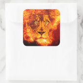 Flaming Lion uit Judah Vierkante Sticker (Tas)