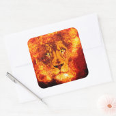 Flaming Lion uit Judah Vierkante Sticker (Envelop)